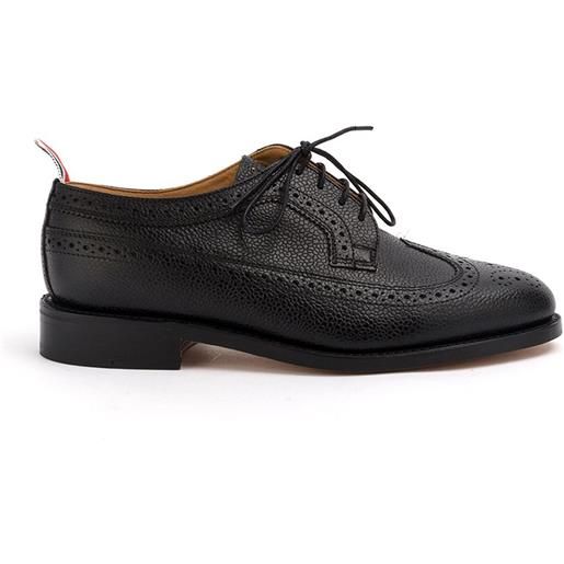Thom Browne grain-textured leather oxfords - nero