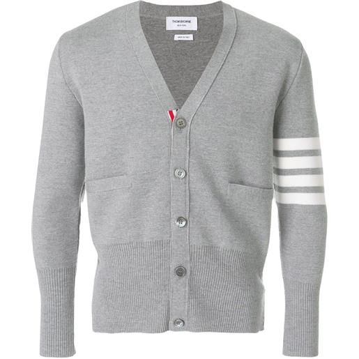 Thom Browne cardigan milano con dettaglio a righe - grigio