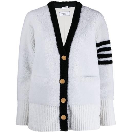 Thom Browne cardigan con dettaglio a righe - bianco
