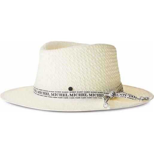 Maison Michel cappello andré con logo - bianco