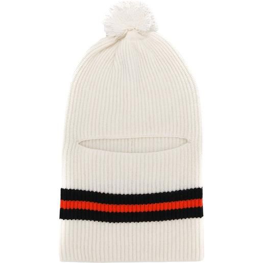 Cashmere In Love passamontagna con pompon - bianco