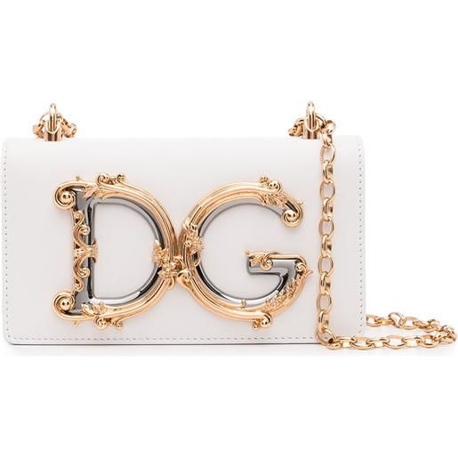 Dolce & Gabbana pouch per smartphone dg girls in pelle - bianco