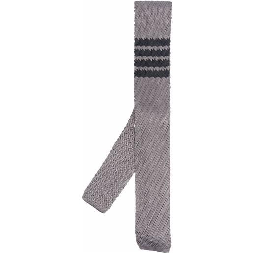 Thom Browne cravatta con dettaglio a righe - grigio