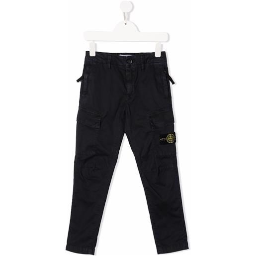 Stone Island Junior pantaloni con applicazione - blu
