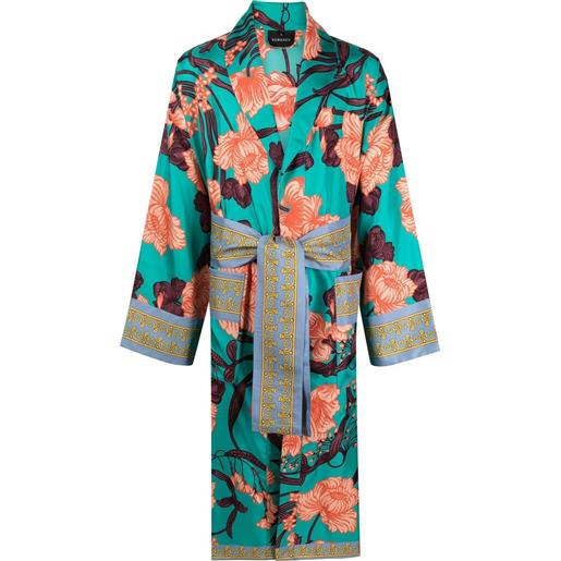 Versace vestaglia con stampa grafica - blu