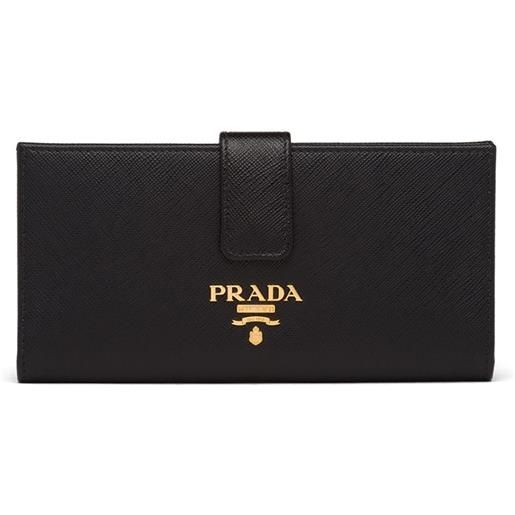 Prada portafoglio grande con placca logo - nero