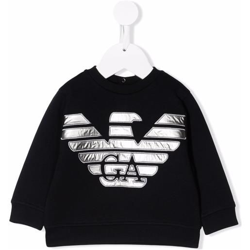 Emporio Armani Kids felpa girocollo con logo - blu