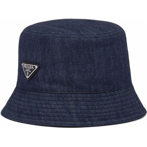 Prada cappello bucket con applicazione - blu