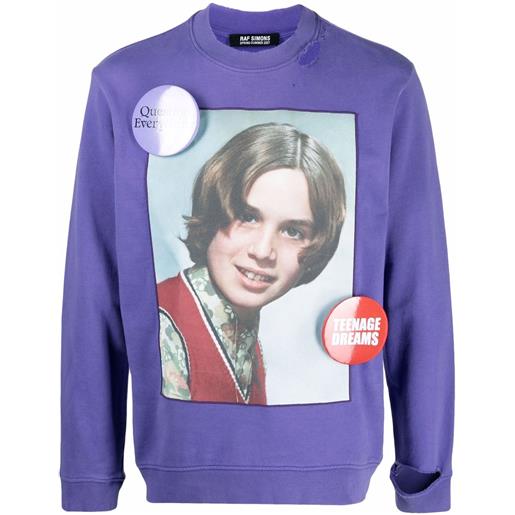 Raf Simons felpa con stampa - viola