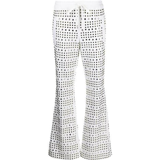 Marni pantaloni svasati con decorazione - bianco