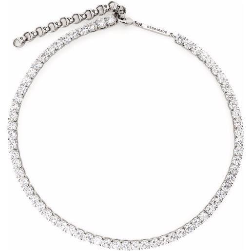 DSQUARED2 collana con cristalli - argento