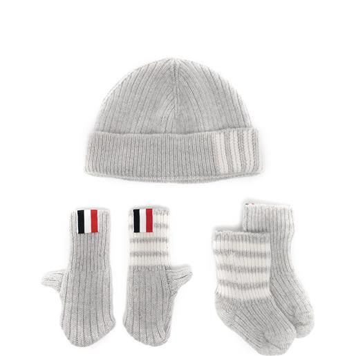 Thom Browne Kids "set berretto, guanti e calzini" - grigio