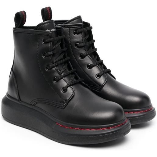 Alexander McQueen Kids stivaletti in pelle - nero