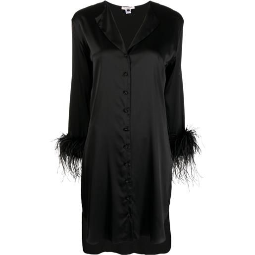 Gilda & Pearl chemisier camille con bordo di piume - nero
