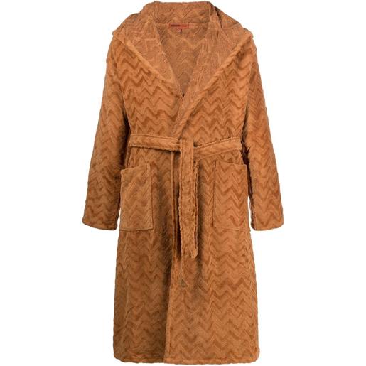 Missoni Home accappatoio con motivo a zigzag - marrone