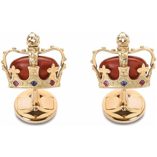 Dolce & Gabbana gemelli royal in oro giallo 18 carati con diaspro, rubino e zaffiro