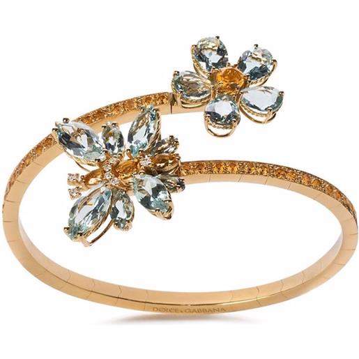 Dolce & Gabbana bracciale butterfly in oro giallo 18 carati con acquamarina
