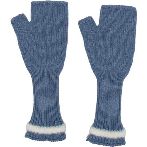 HEAT HOLDERS Guanti Invernali Senza Dita Da Donna – Modello A Trecce Con Interno Caldo In Pile – Blu Taglia Unica