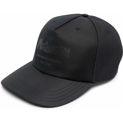 Alexander McQueen cappello da baseball con stampa - nero