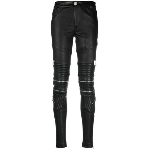 Philipp Plein pantaloni skinny con zip - nero