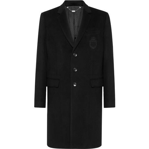 Billionaire cappotto con logo ricamato - nero