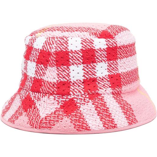 Burberry cappello bucket a quadri - rosa