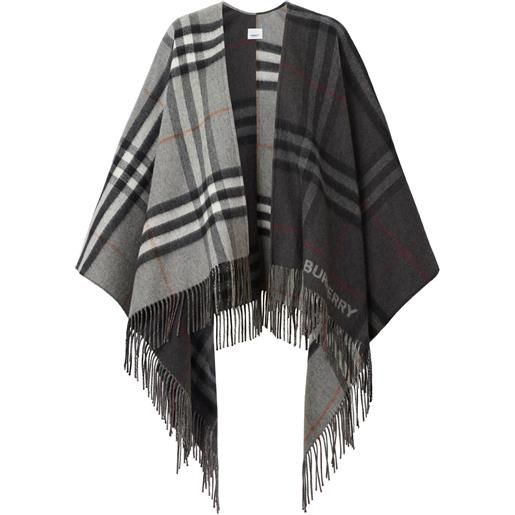 Burberry mantella a quadri - grigio