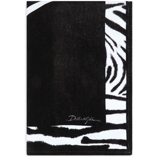 Dolce & Gabbana telo da mare con stampa maioliche - nero