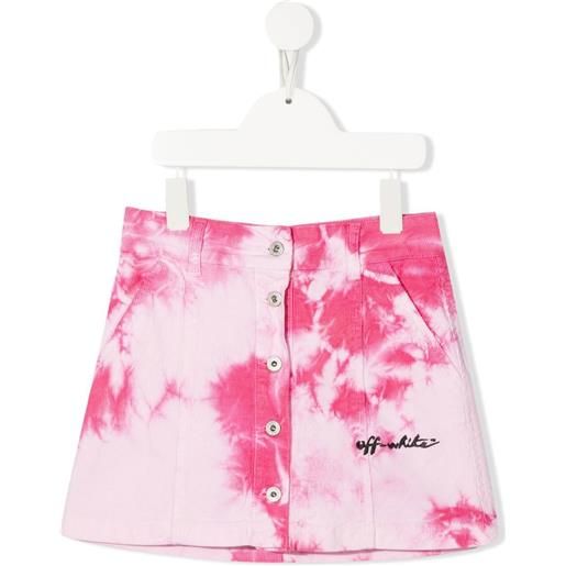Off-White Kids gonna con fantasia tie-dye - rosa