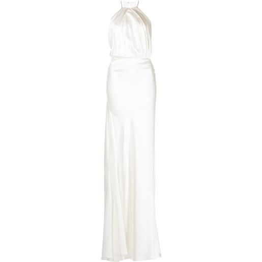 Michelle Mason abito da sera plissettato - bianco