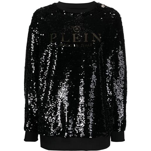 Philipp Plein felpa con paillettes - nero