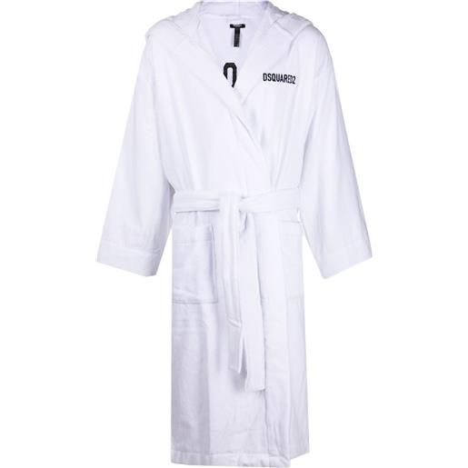 DSQUARED2 vestaglia con bagno ricamato - bianco