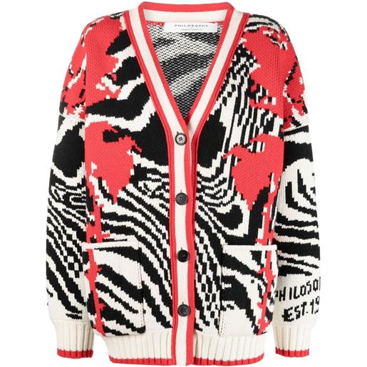 Philosophy Di Lorenzo Serafini cardigan con motivo zebrato - nero