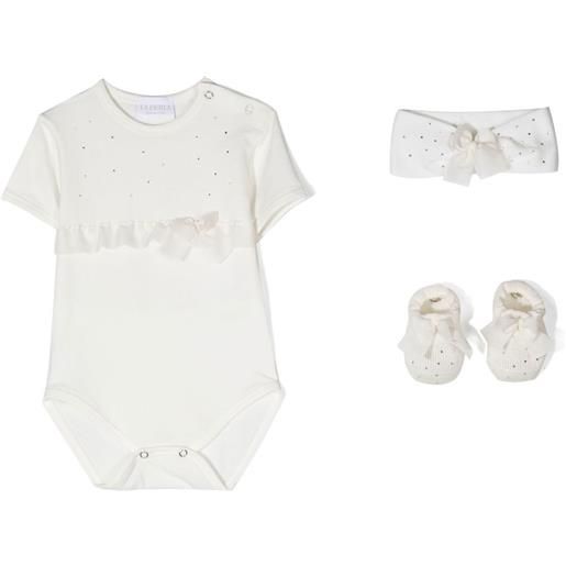 La Perla Kids tutina con ruches - bianco