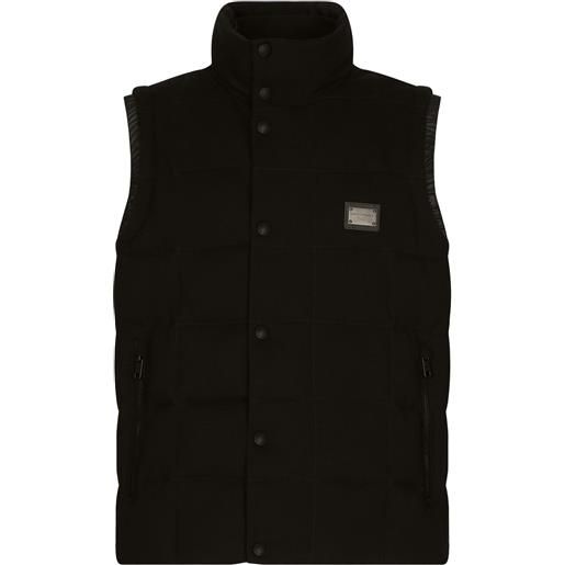 Dolce & Gabbana canotta imbottita con logo - nero