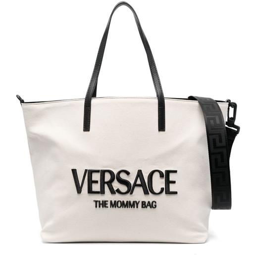 Versace Kids borsa tote con ricamo - toni neutri