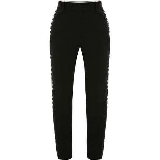 Alexander McQueen pantaloni slim con occhielli - nero