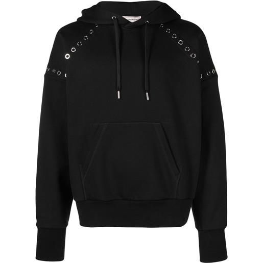 Alexander McQueen felpa con cappuccio e occhielli - nero