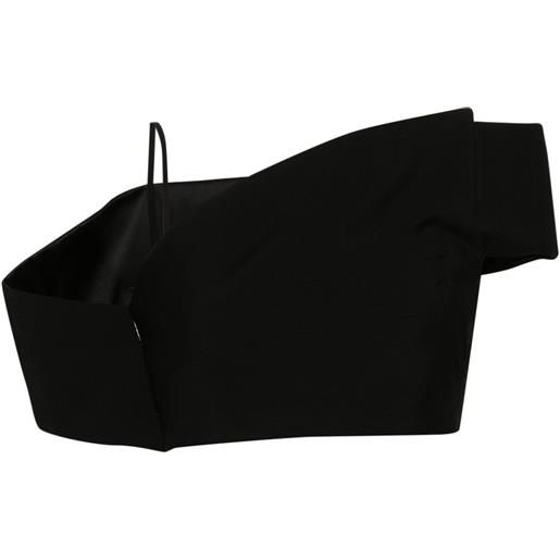Alexander McQueen top corto asimmetrico - nero