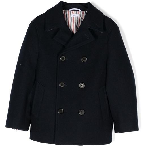 Thom Browne Kids caban doppiopetto - blu