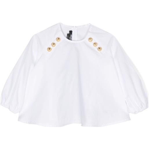 Balmain Kids blusa con bottoni decorativi - bianco