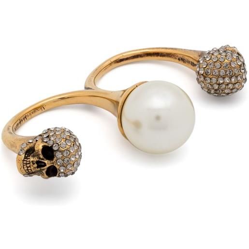 Alexander McQueen anello con teschio - oro