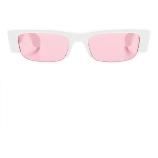 Alexander McQueen Eyewear graffiti slashed rectangle sunglasses - bianco