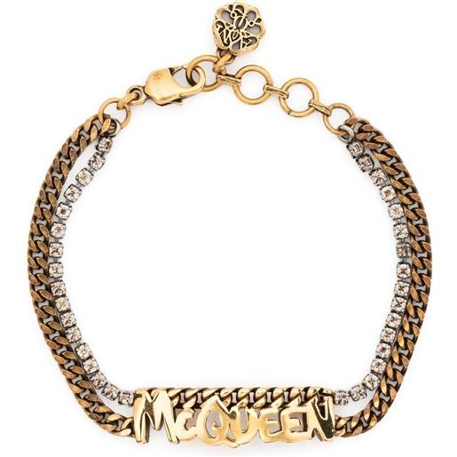 Alexander McQueen bracciale a catena - oro