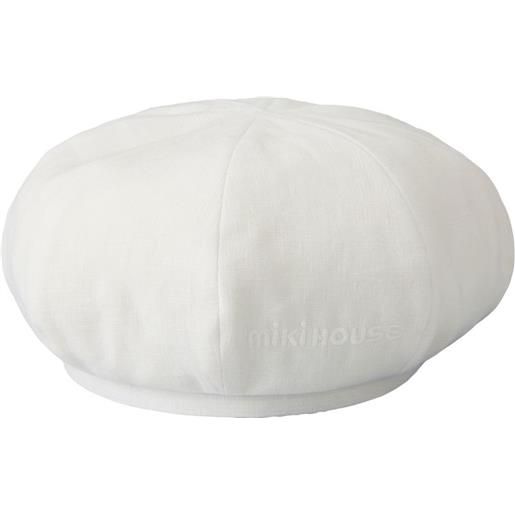 Miki House cappello baker boy con ricamo - bianco