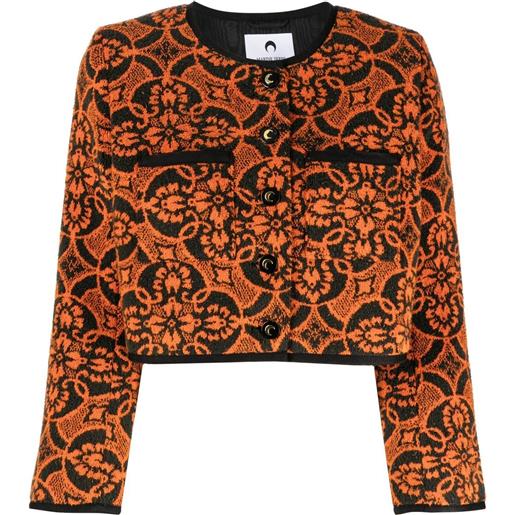 Marine Serre giacca oriental towels crop - arancione
