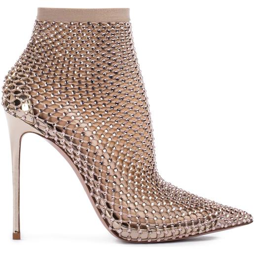 Le Silla pumps gilda con decorazione di cristalli 120mm - toni neutri