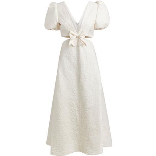 Markarian abito midi patti in broccato - bianco