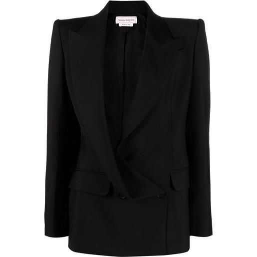 Alexander McQueen blazer doppiopetto asimmetrico - nero