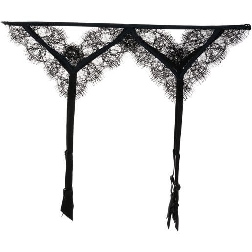 Kiki de Montparnasse reggicalze con pizzo - nero